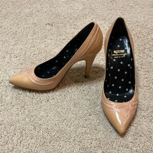 Moschino Cheap And Chic Pink Patent Leather Pumps Heels Embossed Bow 36 6